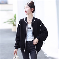 Small fragrant wind coat female 2023 new short coat cardigan spring and autumn black jacket baseball jacket top  Look for the same item in your collection